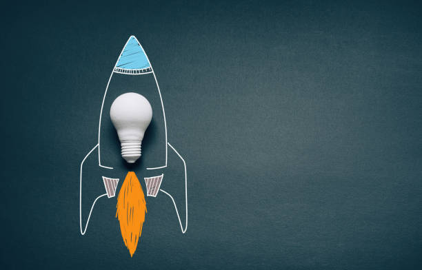 istock Ideas,inspiration concepts with rocket light bulb and text number background.Business start up or goal to success. 1330549287