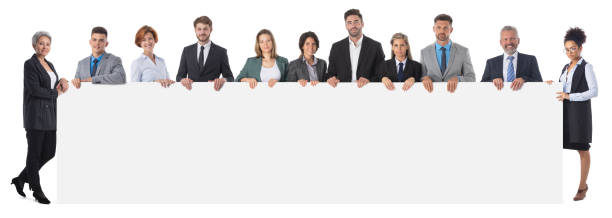 istock Business team with blank banner 1330552110