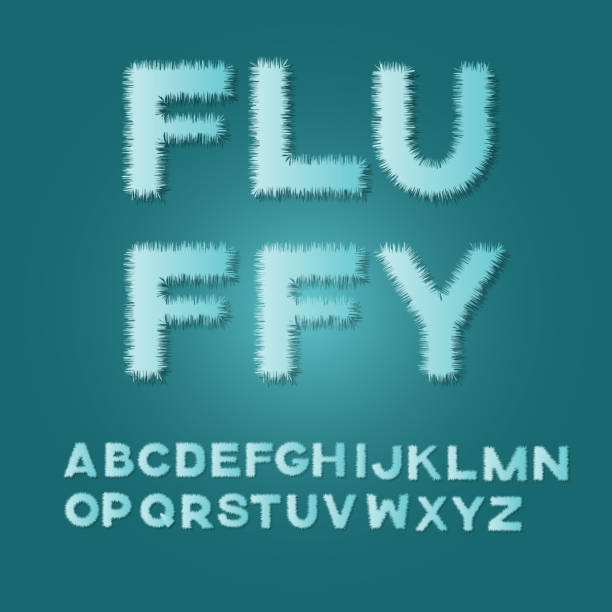 ilustrações de stock, clip art, desenhos animados e ícones de fluffy alphabet. - fur type