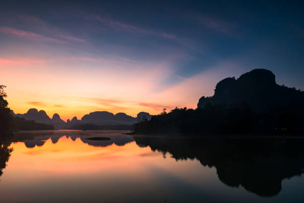 istock Nong Thale swamp at dawn with rays, Krabi 1330558131