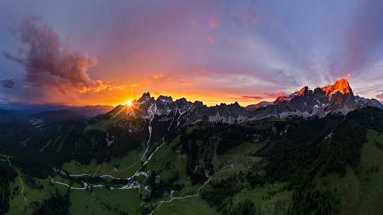 Austria, Upper Austria, Alpenglow