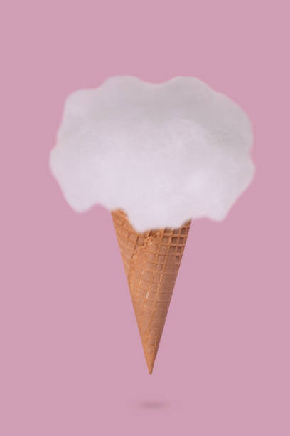 istock Creative minimal idea made of ice cream cone and fluffy cloud 1330564554