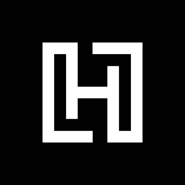 ilustraciones, imágenes clip art, dibujos animados e iconos de stock de logotipo sólido de la letra h - letra h