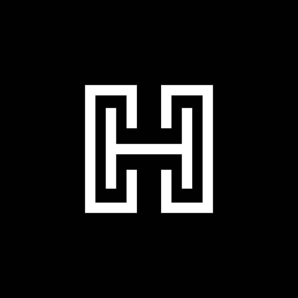 ilustraciones, imágenes clip art, dibujos animados e iconos de stock de logotipo sólido de la letra h - letra h