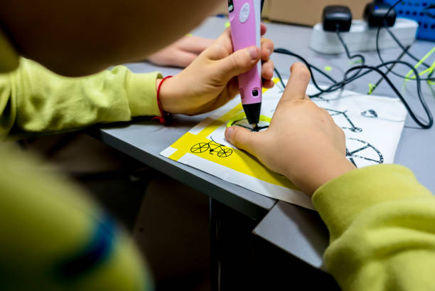 istock Children are engaged in creativity with 3D pen 1330566006