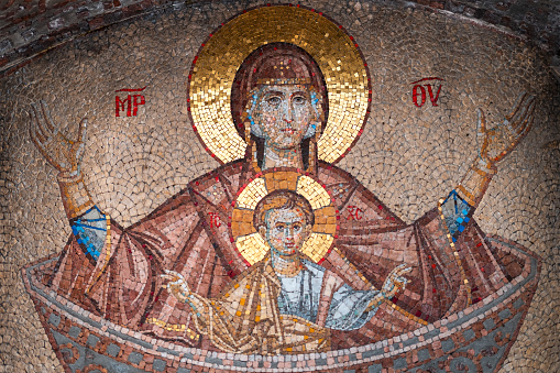 The Blessed Virgin Mary with Jesus Christ in Orthodox Church