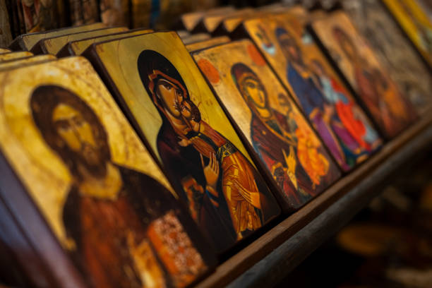 Icons Different icons in Orthodox Church orthodox church stock pictures, royalty-free photos & images