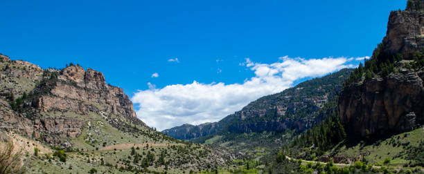 floresta nacional bighorn perto de ten sleep, wyoming em us 16 em junho - bighorn national forest blue wyoming green - fotografias e filmes do acervo