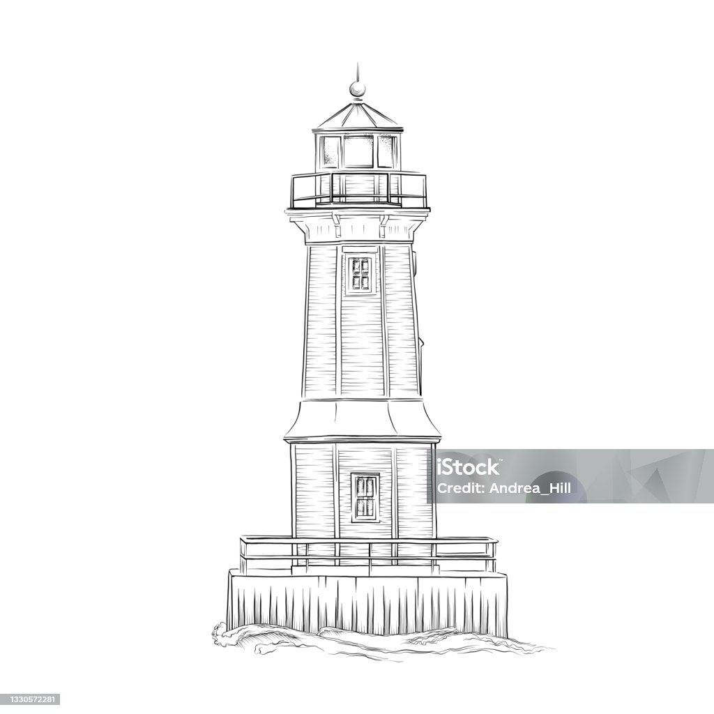 Lighthouse Vector Illustration In Pen And Ink Style向量圖形及更多燈塔 - 建築物圖片 ...