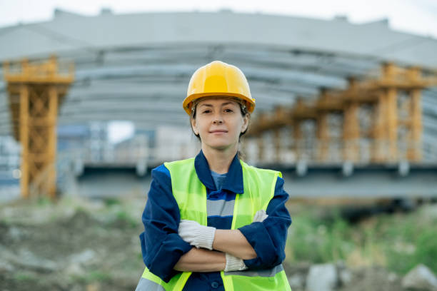 istock Woman working as a engineer outdoors 1330575990