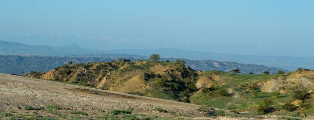 istock Kahetia, Georgia mountain and fields landscape view 1330587522