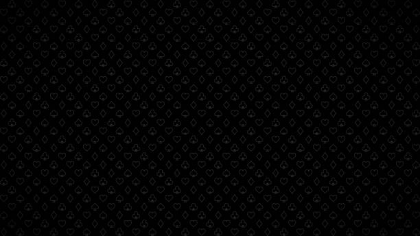 Pattern Poker and Casino. Outline Poker card suits on black background. Pattern Poker and Casino. Outline Poker card suits on black background. Vector illustration. poker wallpaper background stock illustrations