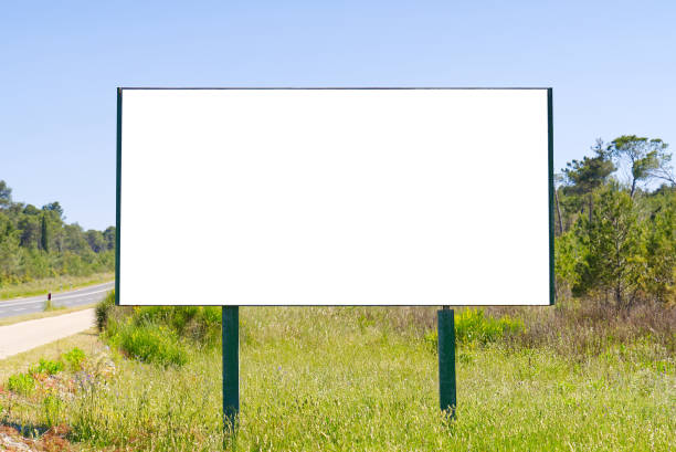 istock outdoor billboard banners in fields on summer day mockup. 1330589921