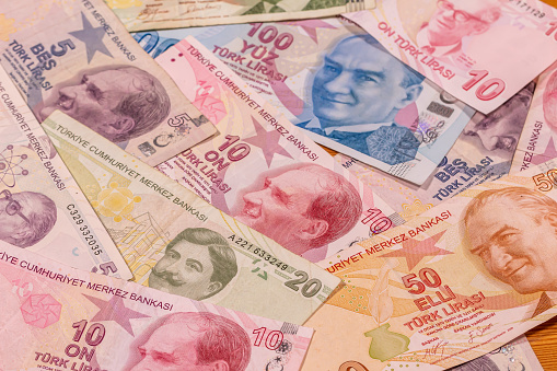 Lira turca TL. Billetes TRY photo