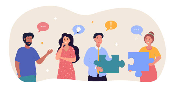 ilustrações de stock, clip art, desenhos animados e ícones de employee engagement concept - interior