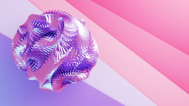 istock 3D illustration of a colorful background and a complex geometrical structure 1330596098