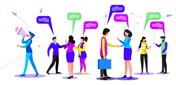 istock flat style, businessmen discuss social network, news, social networks, chat, dialogue speech bubbles 1330600266