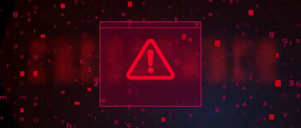 Vector illustration of Abstract Technology Dark Red Background. Cyber Attack, Ransomware, Malware, Scareware Concept