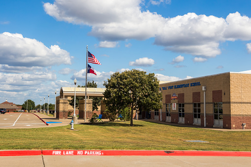 Royse City, TX, USA - September 16th, 2021: W R (Bill) Fort Elementary School street view
