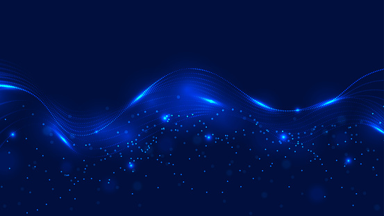 Abstract futuristic blue. lighting lines on blue background. Vector illustration