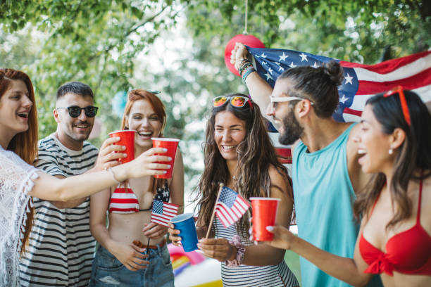 istock Friends celebrating Forth of July 1330613217