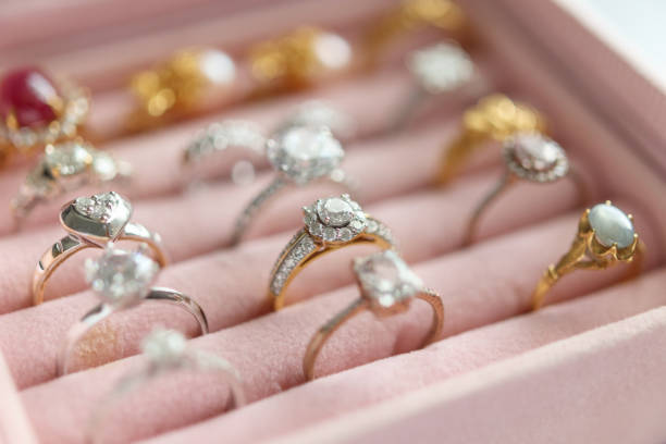 istock Jewelry diamond rings in box 1330616652