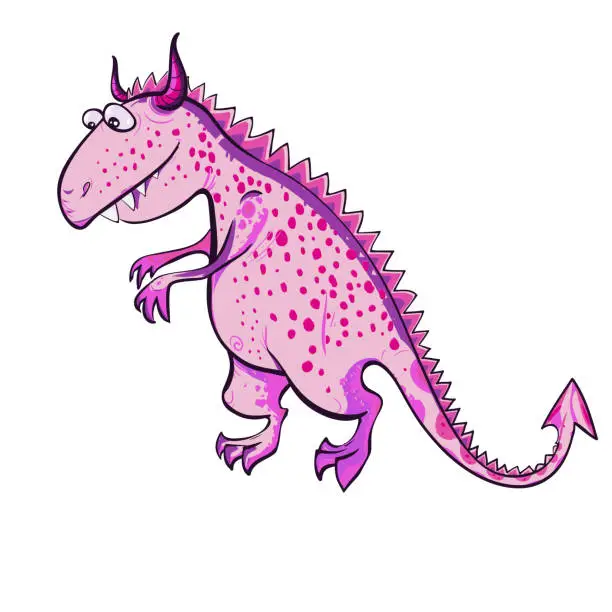 Vector illustration of The dinosaur is fabulous - a children's toy