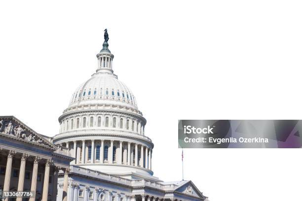 Congress Building Of Usa Is Isolated Stock Photo - Download Image Now - Capitol Building - Washington DC, Cut Out, White Background