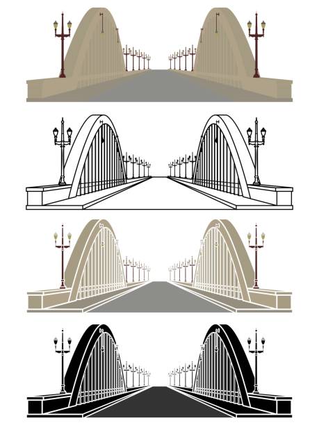 브라질 벨로 호라이즌테의 산타 테레자 육교 - viaduct stock illustrations