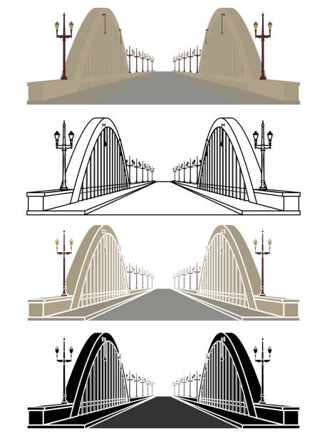 stockillustraties, clipart, cartoons en iconen met santa tereza viaduct in belo horizonte, brazil - viaduct