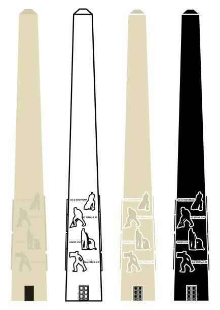 ibirapuera obelisk w: sao paulo - place of burial illustrations stock illustrations