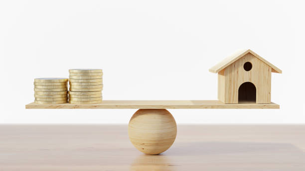 istock 3d render illustration. House and euro coins on a white background. 1330626224