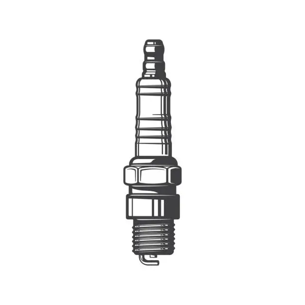 Vector illustration of Spark plug car-ignition system engine spare part