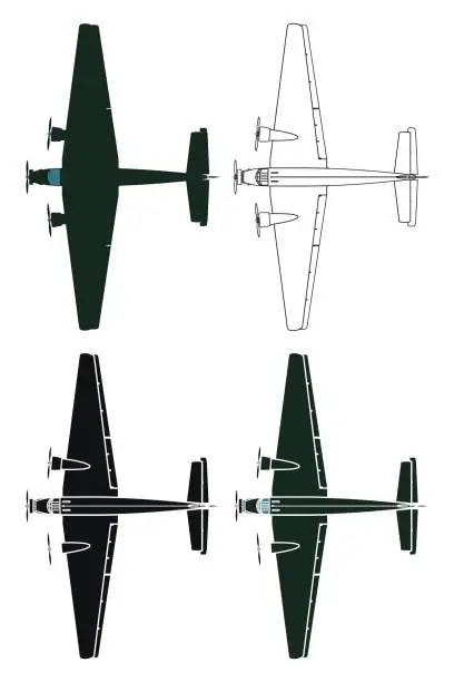 Vector illustration of Ju 52 in top view