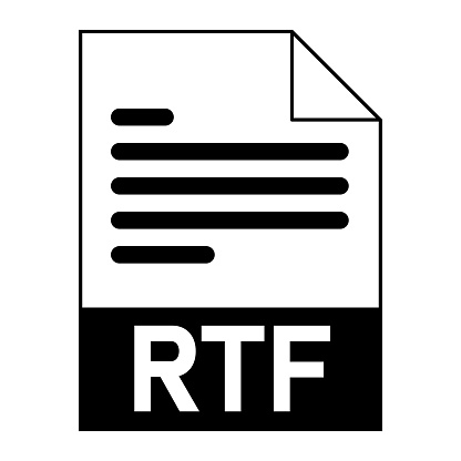 Modern flat design of RTF file icon for web. Simple style