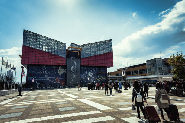 OSAKA, JAPAN - MAR 2015 : Aquarium Kaiyukan, It is magnetic attraction for both children and adults. Come see and be amazed with sea \