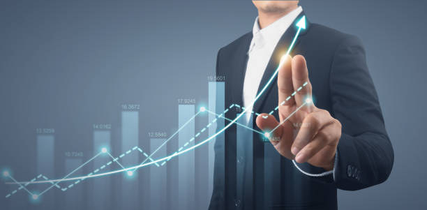 istock Businessman plan graph growth increase of chart positive indicators 1330639717