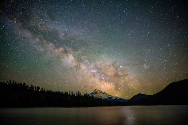istock Nightscape with stars and mountains 1330640576