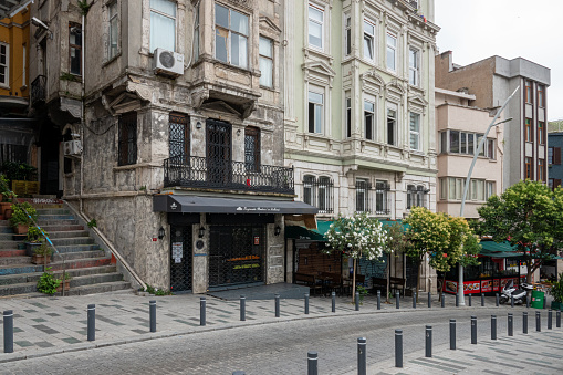 Istanbul,Turkey- July 07,2021:Old building in İstanbul City