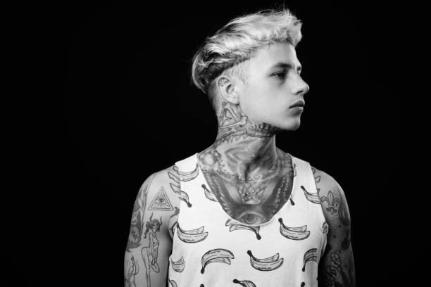 Men Tattoo Blond Hair Fashion Model Stock Photos, Pictures & Royalty-Free  Images - iStock