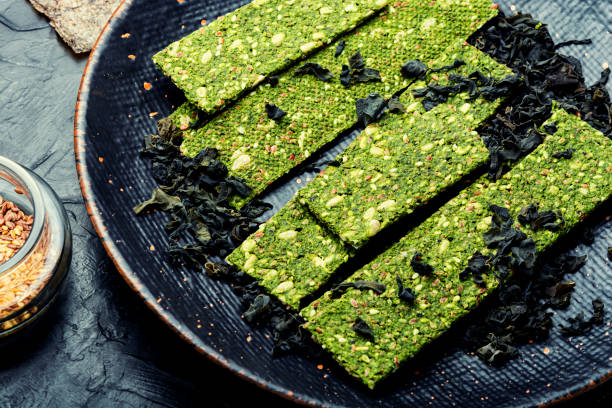 istock Kelp and spirulina chips, vegetarian 1330653280