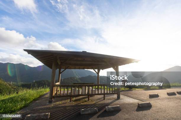 One Person Enjoying View Over Rice Field Terrace Of Kumano Mie Stock Photo - Download Image Now