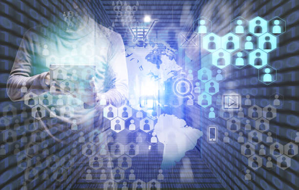 istock Device and software can search people and products all over the world. 1330659060