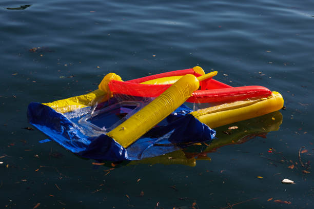 istock Children's inflatable toy discarded into the sea 1330662320