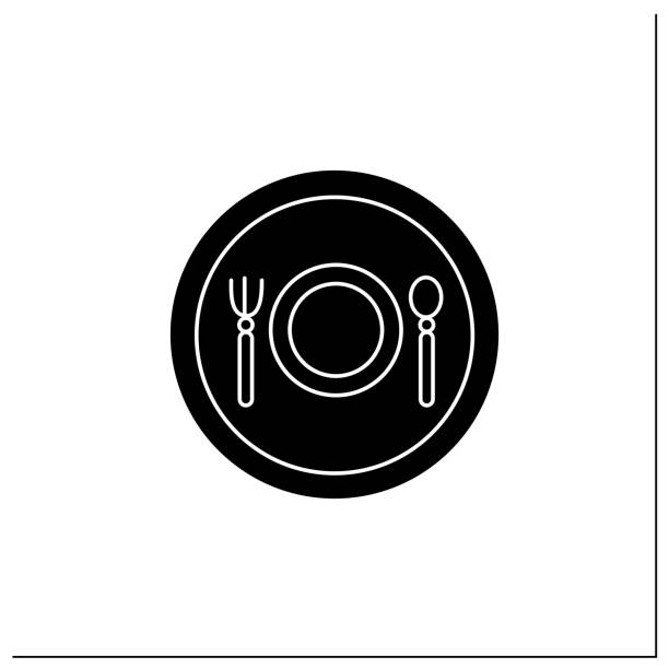 Restaurant symbol glyph icon Restaurant symbol glyph icon. Eating and drinking establishment location. Public place navigation. Universal public building signs concept.Filled flat sign. Isolated silhouette vector illustration bar drink establishment illustrations stock illustrations
