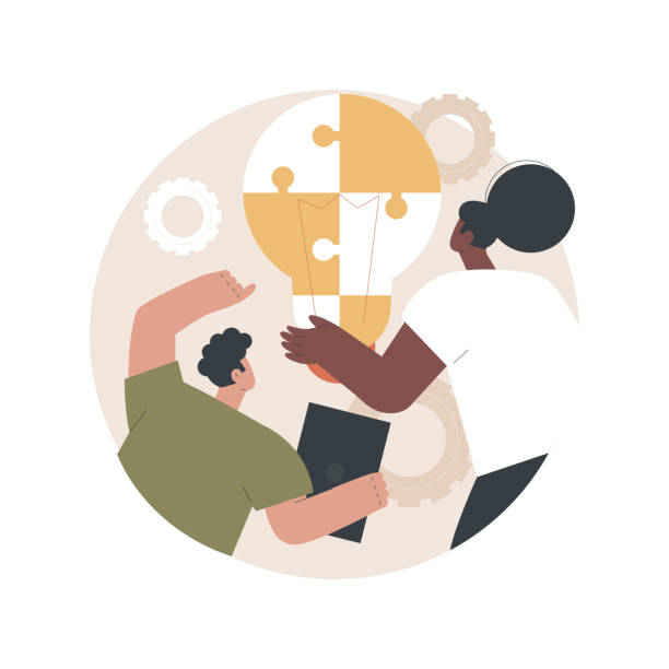 New idea generation abstract concept vector illustration. New idea generation abstract concept vector illustration. Business model innovation, entrepreneurship success, innovation management, abstract and visual ideas, creative thinking abstract metaphor. visual team stock illustrations