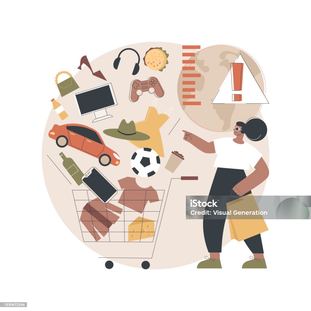 Overonsumption Vector Overconsumption Abstract Concept Vector Illustration Stock Illustration ...