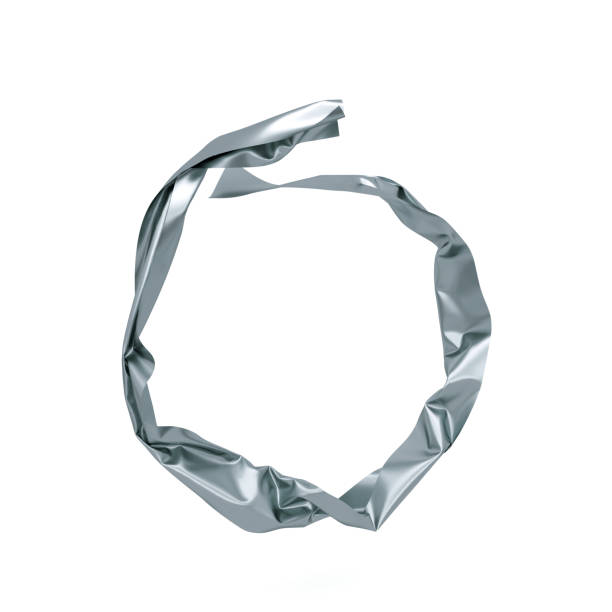 istock Abstract silver fabric round shape. Wavy shiny cloth. 3d render. 1330673007