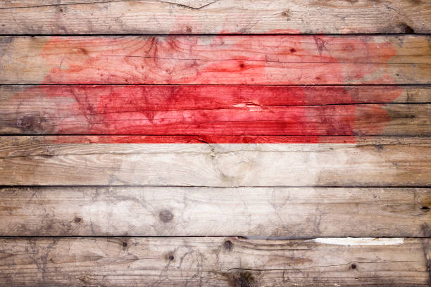 istock Flag of Monaco on wooden boards 1330676205