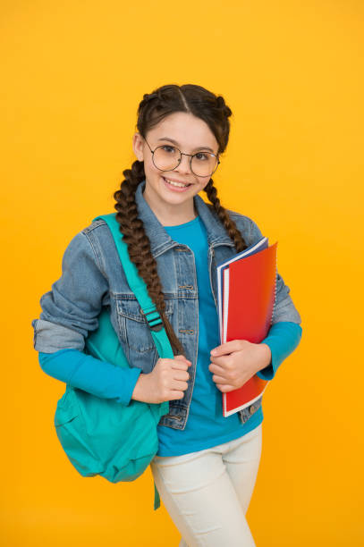 istock Student smart cute girl goes classes for gifted children, school schedule concept 1330677520